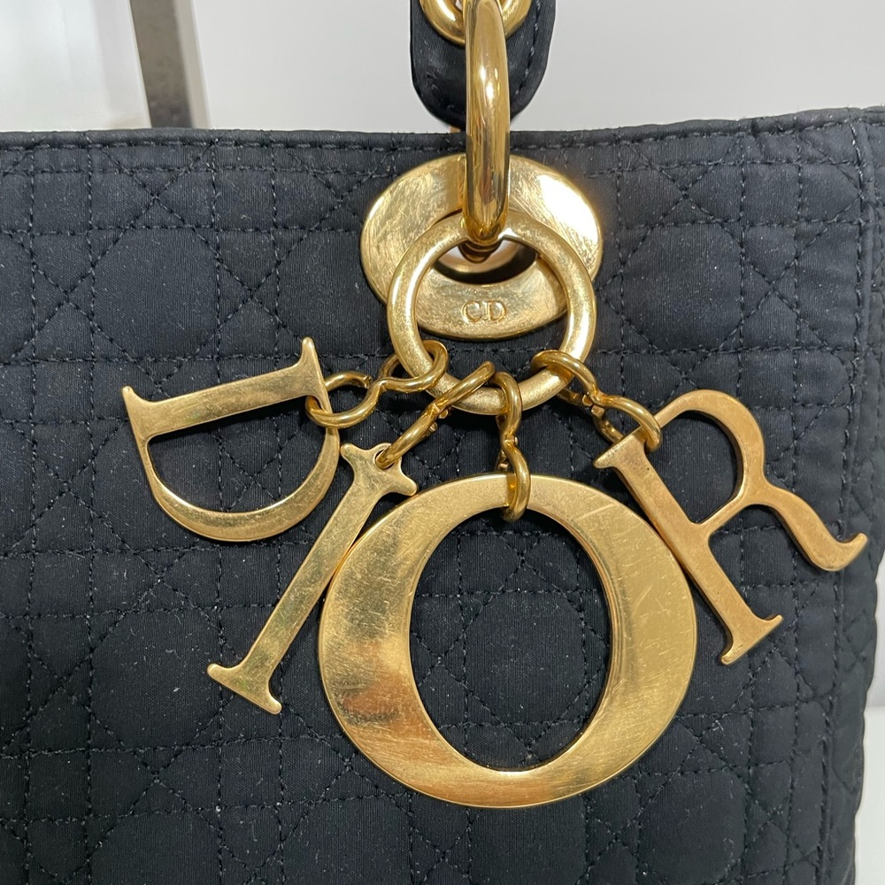 Lady Dior Cannage black nylon bag - Picture 4 of 14